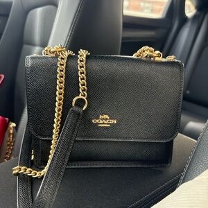 Coach Black Crossbody Bag with Gold Chain